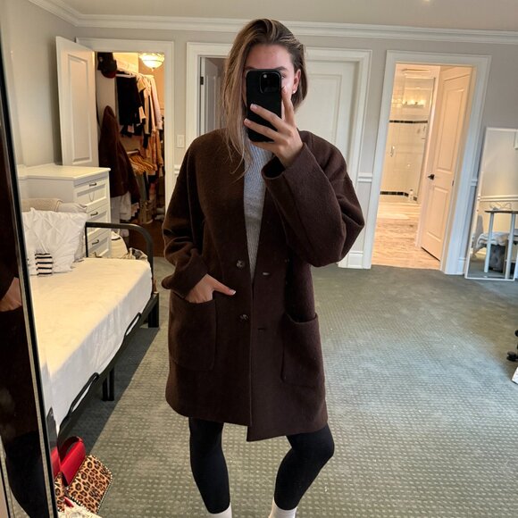 Wilfred Aritzia Lightweight Wool Jacket – Dark Brown, Small - Picture 1 of 5